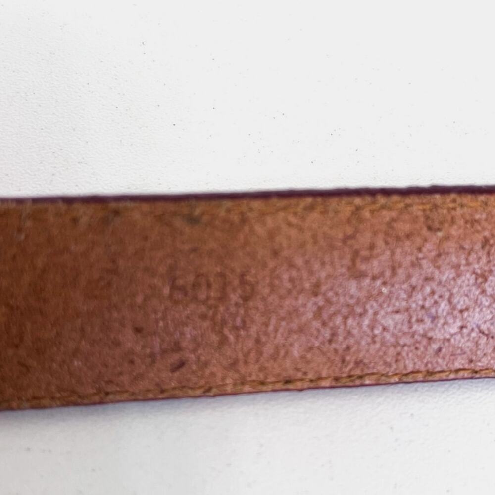 Vintage 90s Talbots Artsy Western Womens Belt Size M Cognac Leather Skinny Work‎ - Picture 9 of 9